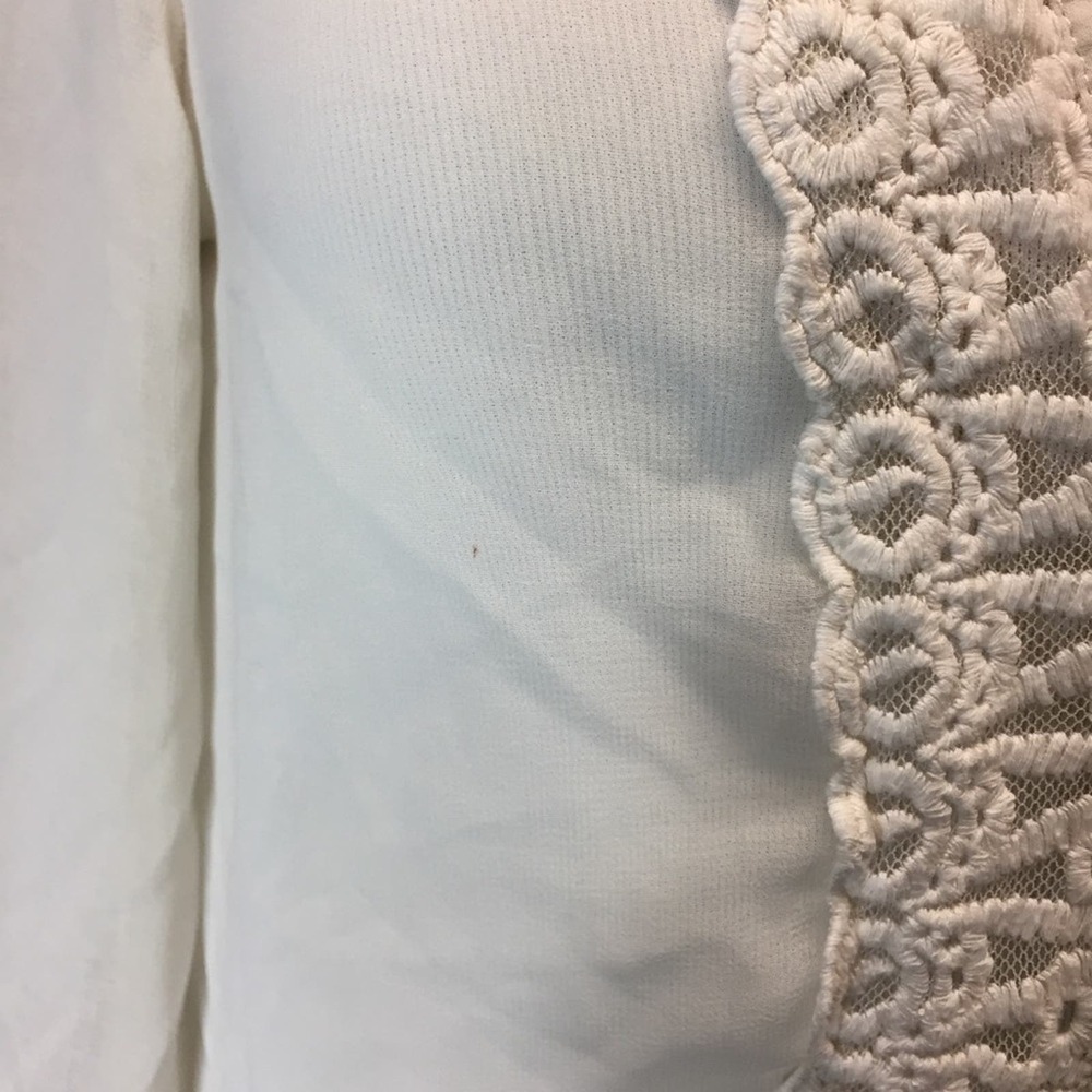 Cream sheer Blouse Sz S boho feminine - Picture 3 of 7